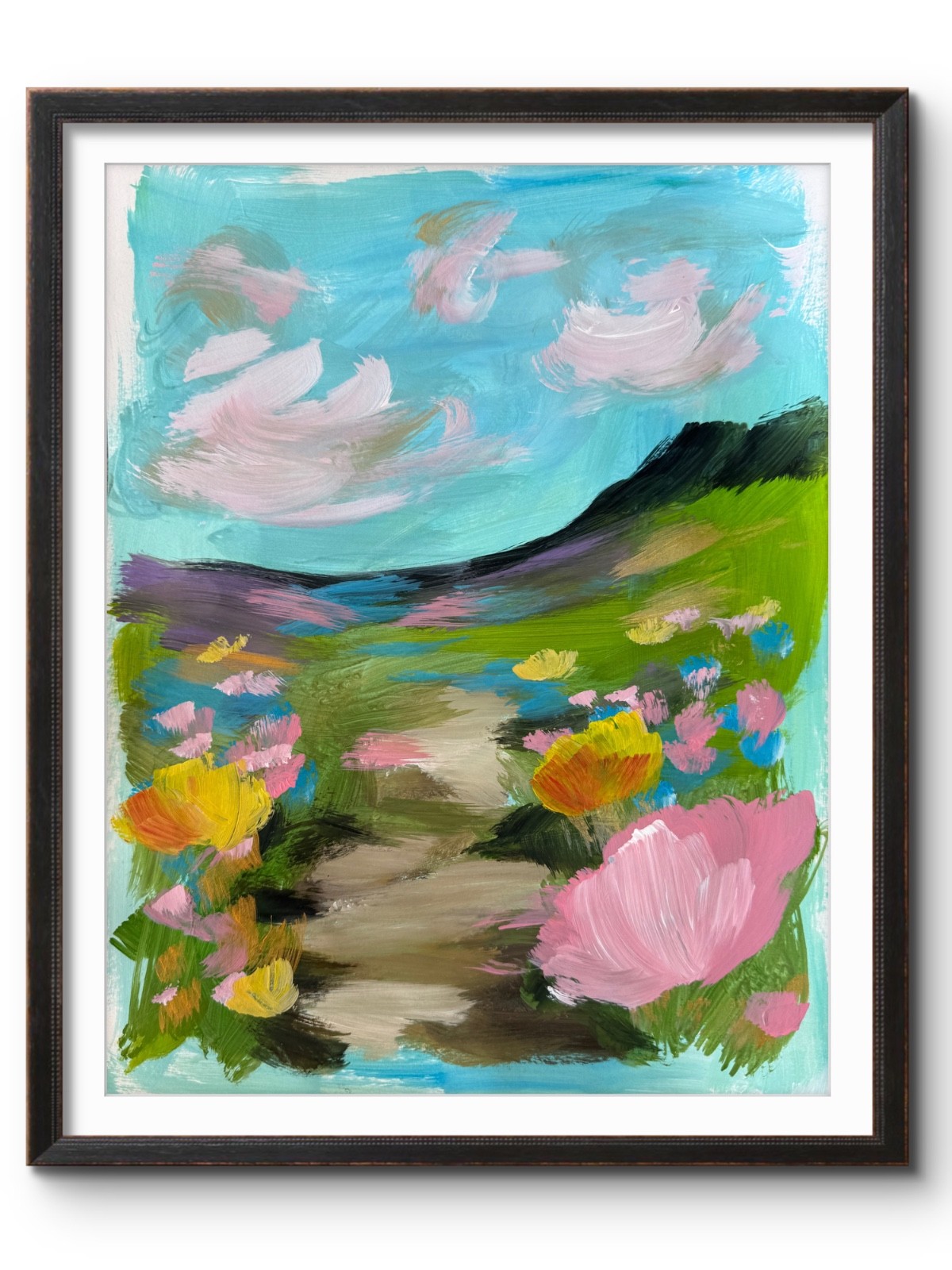 California FLOWER FIELDS 14×11 Original #24 Abstract PAPER Fine Art