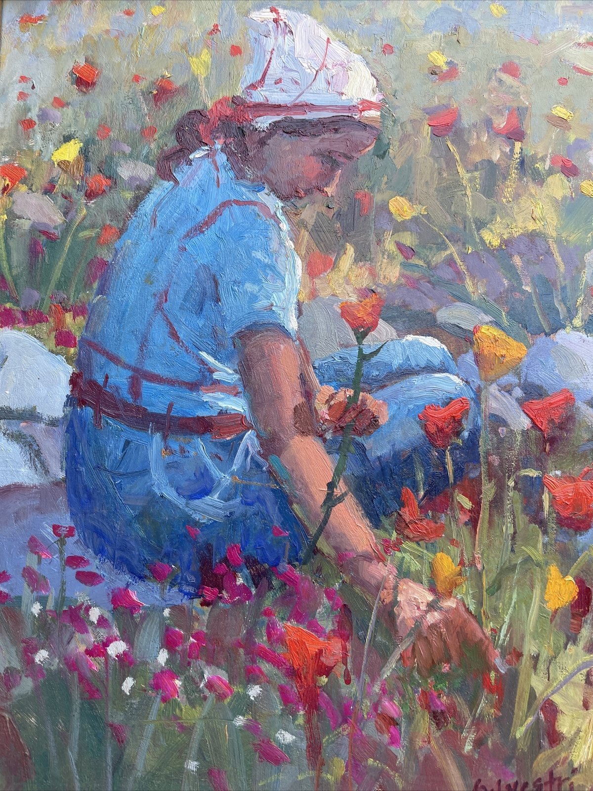 American Impressionism Painting Masterful Landscape Silvio Silvestri Portrait
