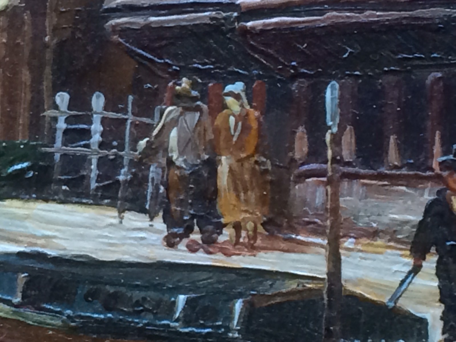 After E. A. Hilverdink – Amsterdam Canal Scene Munttoren Painting on 5”x7” Panel