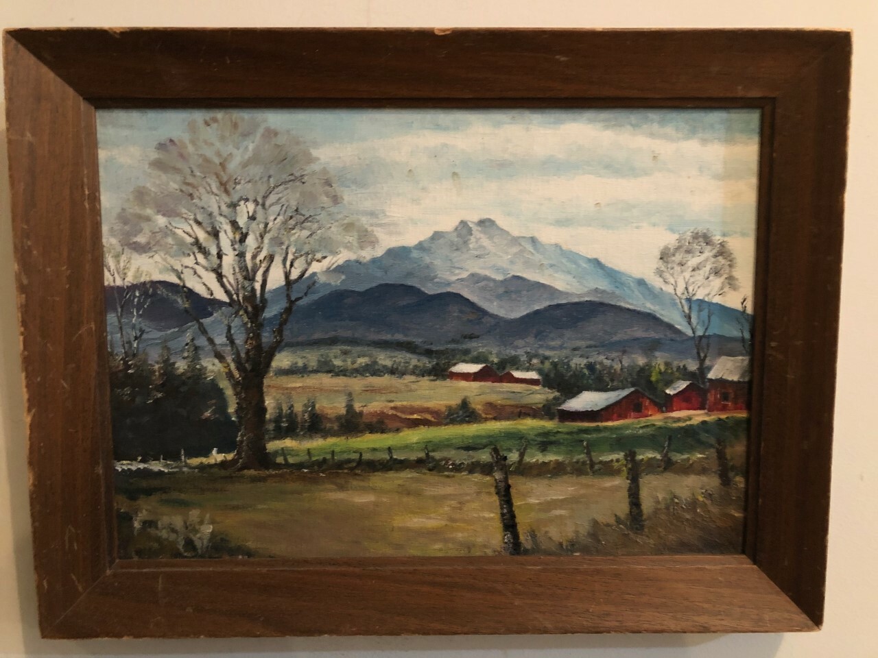 VINTAGE MOUNTAIN FARM LANDSCAPE OIL ON CANVAS PAINTING Rapid city South Dakota