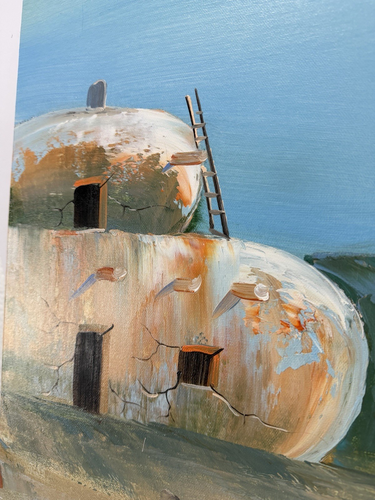 Arizona Clean K. Mescal Original Oil Painting Taos Pueblo Southwest Art 24×20