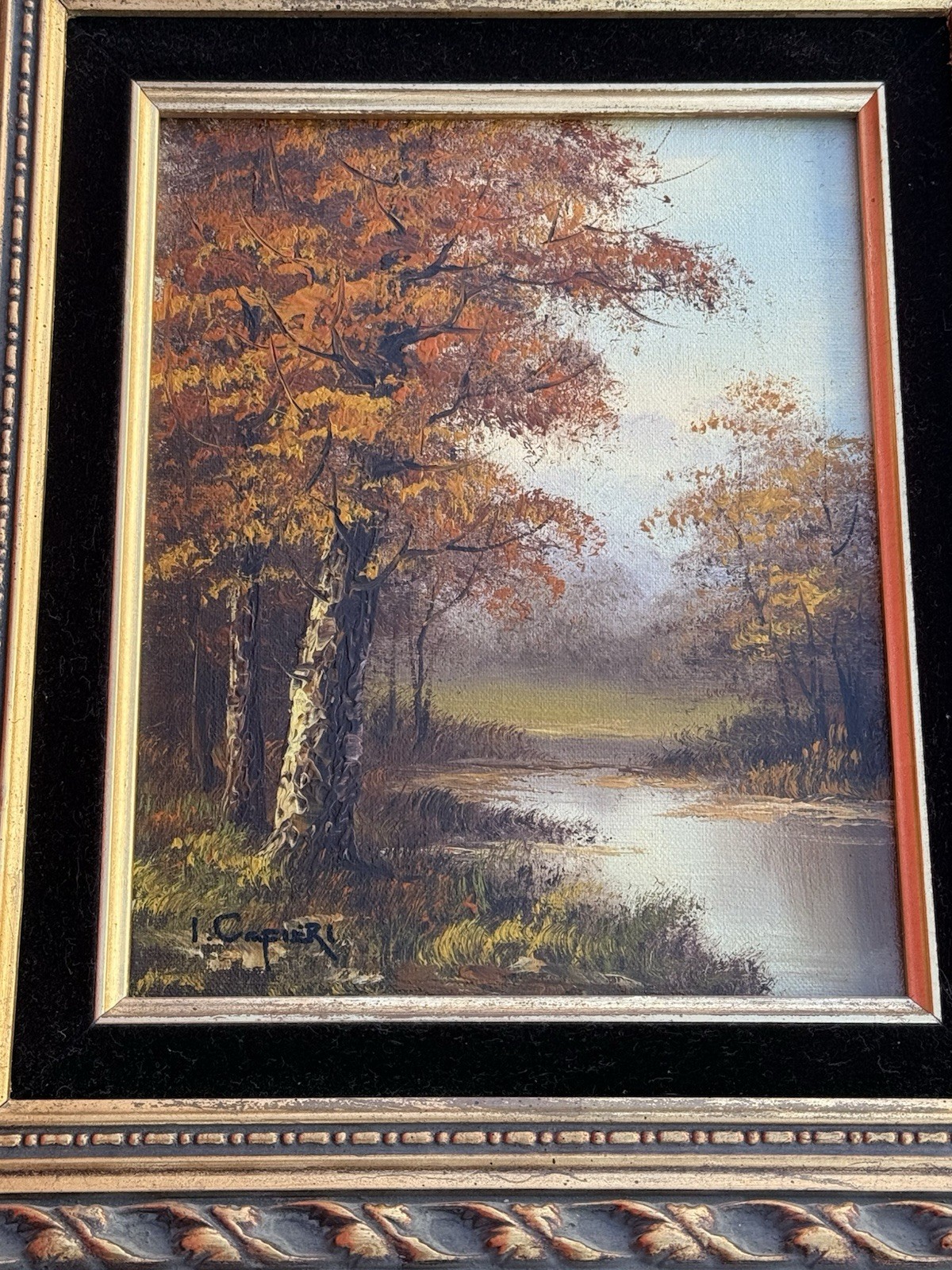 Lot 2 – I. Cafieri HAND-SIGNED Original Oil Painting Vintage Nature 15” X 13”