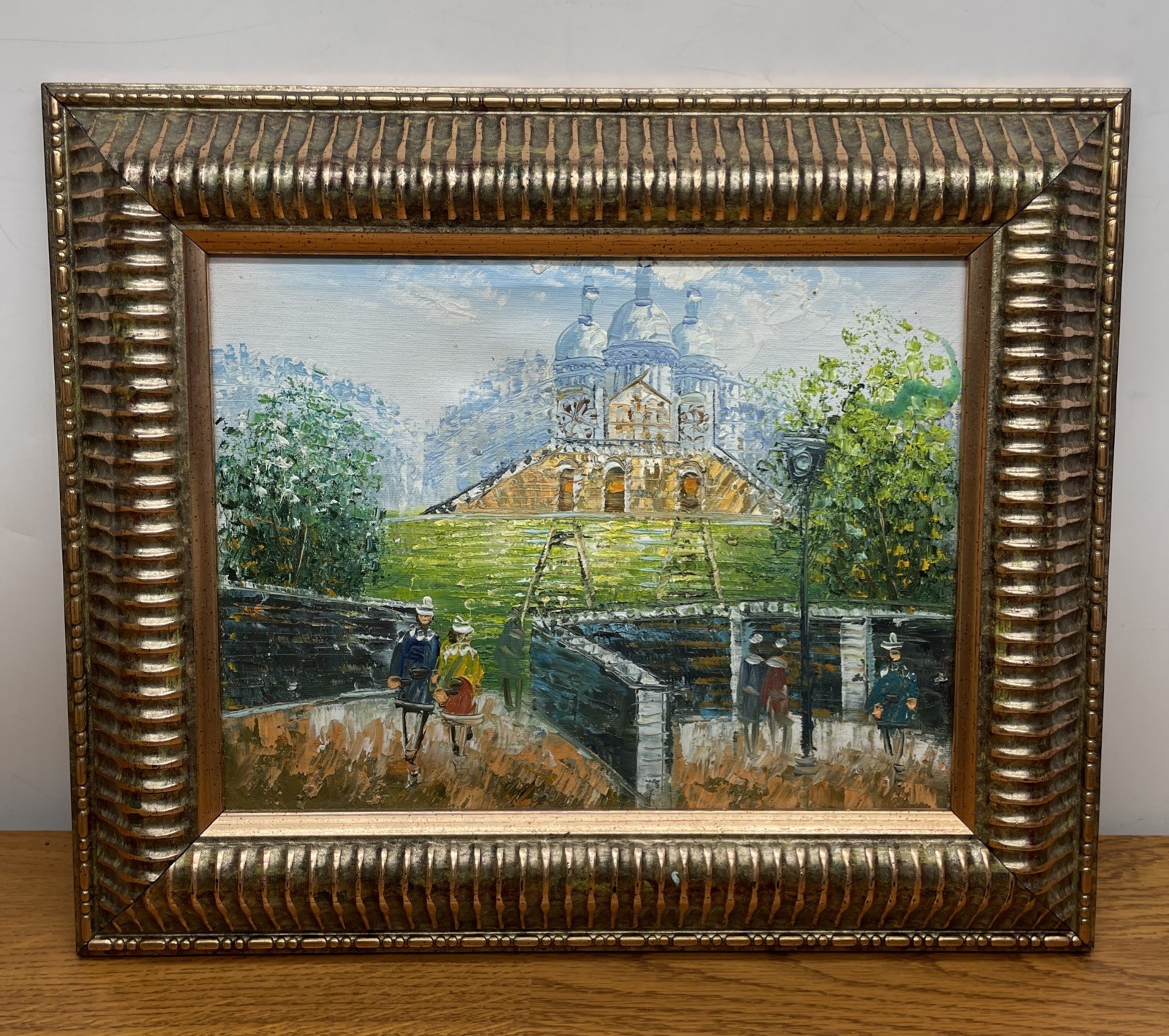 Original Painting Impressionist Sacre-Coeur Basilica Montmartre France 15×12.5