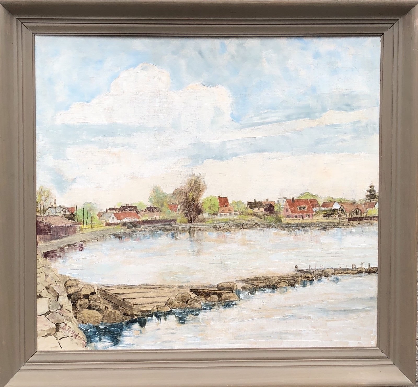 Unknown Painter – Village on the Baltic Sea Coast – Sweden – Scandinavia