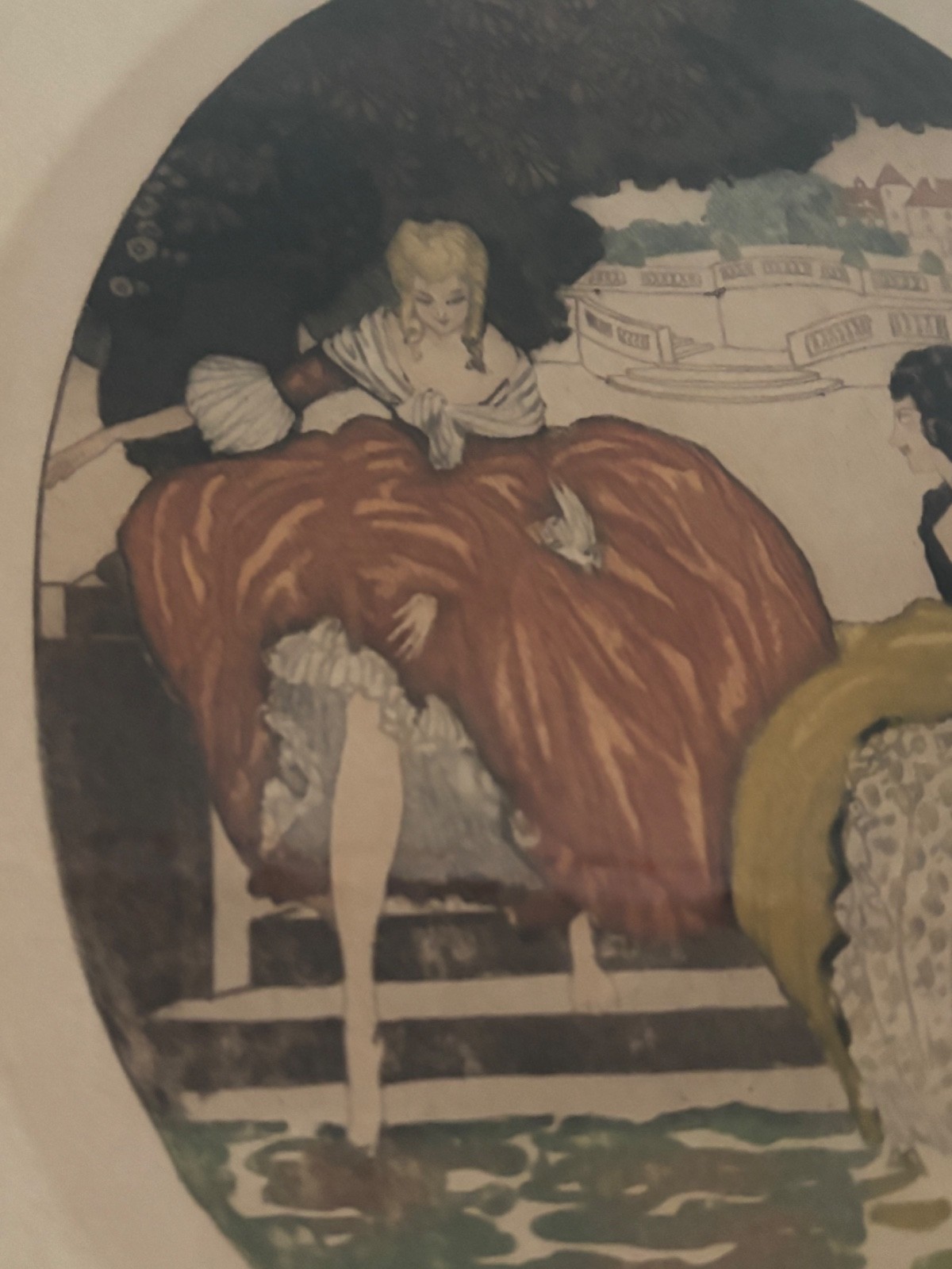 Art Nouveau Original Artwork by Felix Roy AKA Sylvain Sauvage Signed 20th Centur