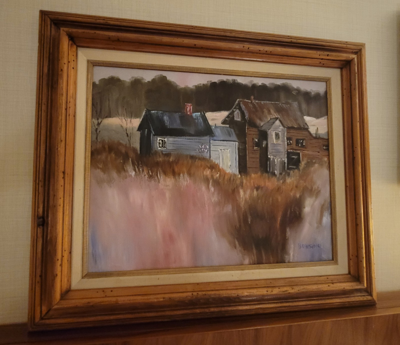 Original Mid Century Painting Signed Bonsor, from Palm Springs