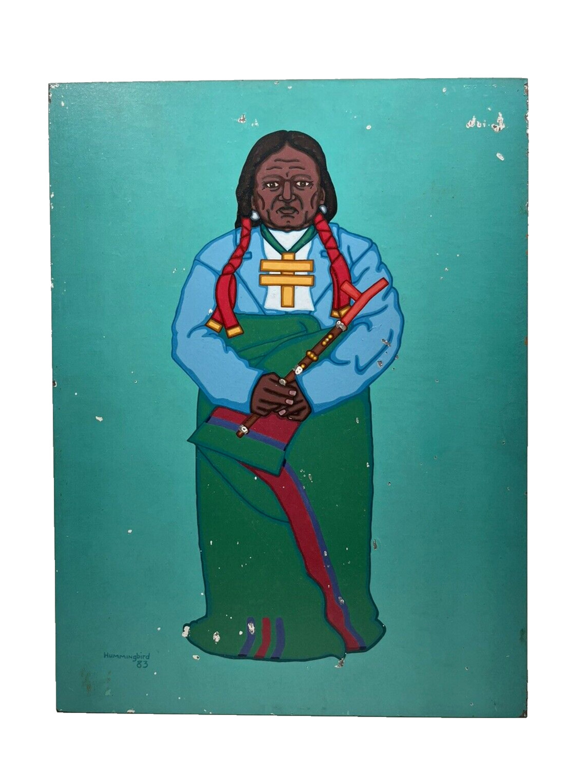 JESSE T HUMMINGBIRD CHEROKEE NATIVE AMERICAN OKLAHOMA SOUTHWEST POP ART PAINTING