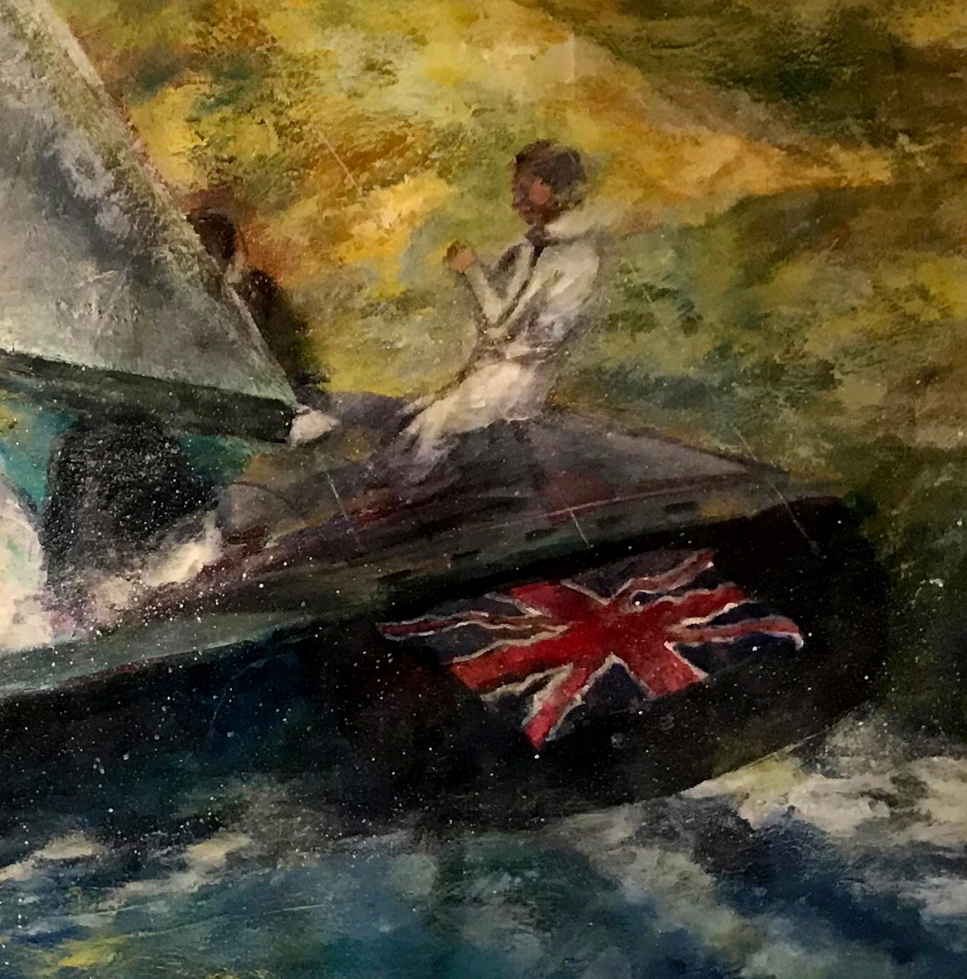 British Cup Sailing 48×72 in., Acrylic on stretched canvas Hall Groat Sr.