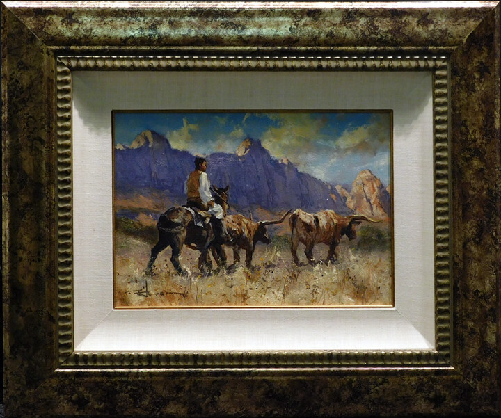 Robert Hagan “Catching The Strays” Oil on canvas Hand Signed Make an Offer!