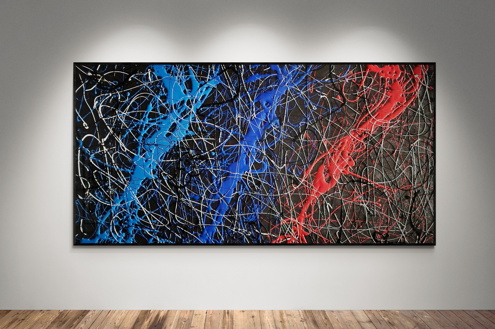 XXL Jackson Pollock Style BMW Motorsport Abstract Painting Canvas – 78×39 in