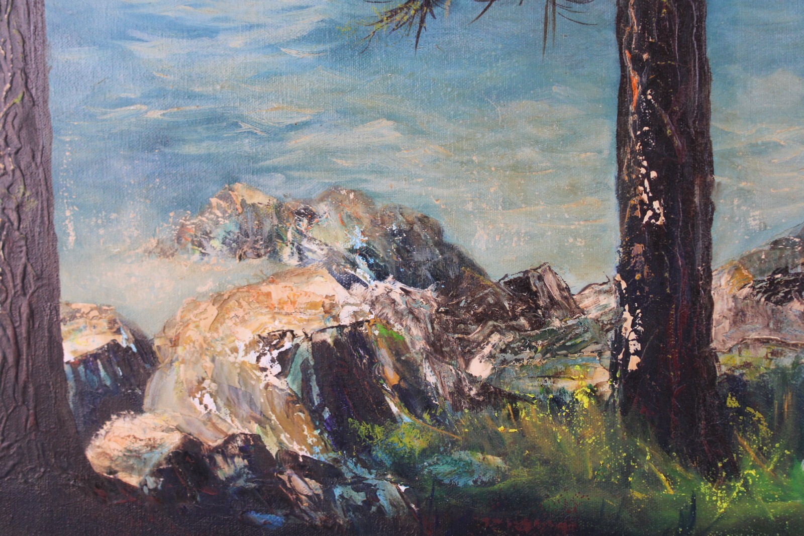 Antique Acadia National Pk Schoodic Point Seacape Oil Painting Signed Joyce Raye