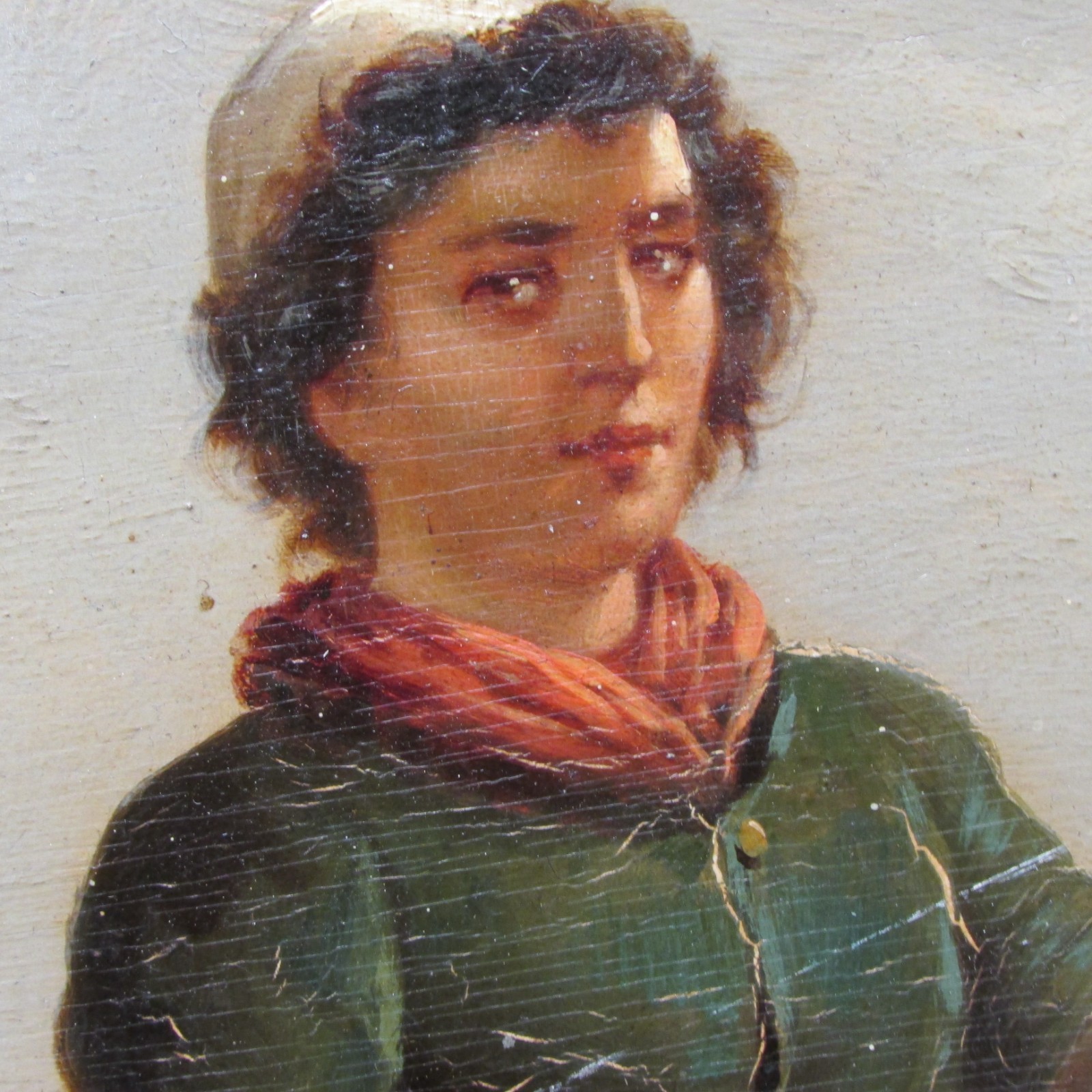 19th century oil on board painting of women by Vincent Stolenberg Lerche