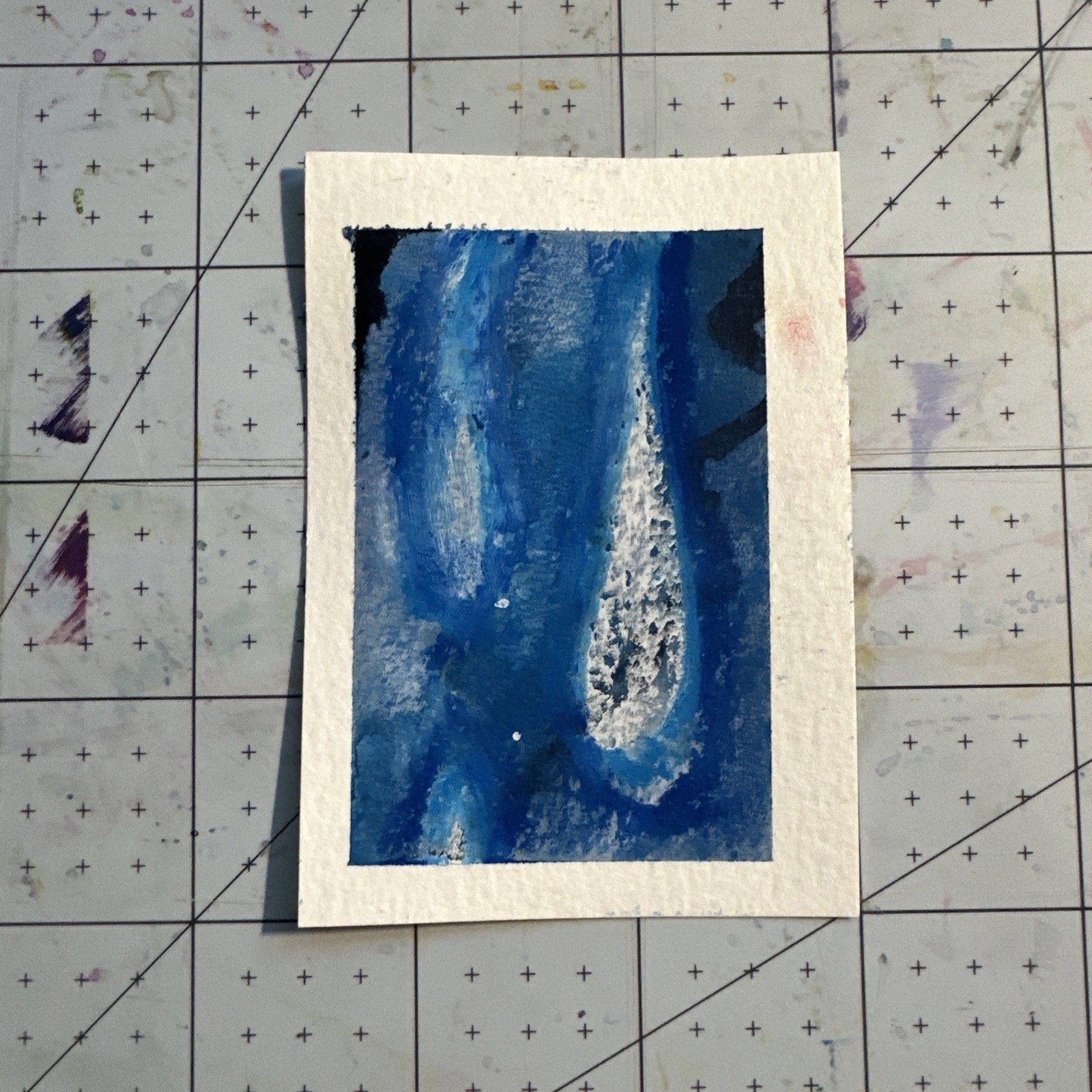 ACEO Original Art Card – Oil Pastel Abstract – 1K to OK #095