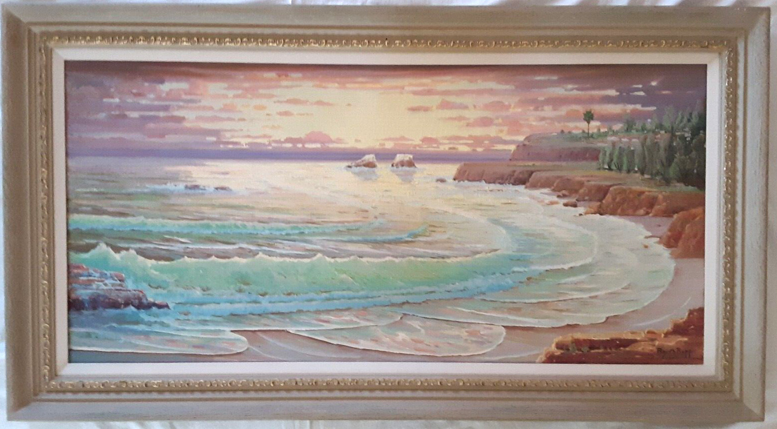 ROY M. ROPP (1888-1974), “Day’s Happy Ending”, 20″ by 42″, Laguna Beach 1960