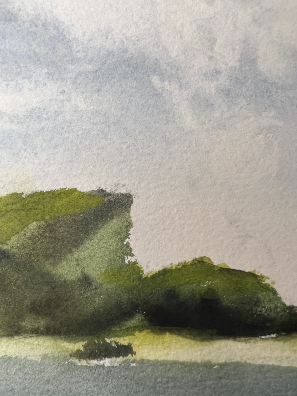 Panoramic Waterscape–Charlotte Hoffman–Watercolor– Mid 20th Century American Art