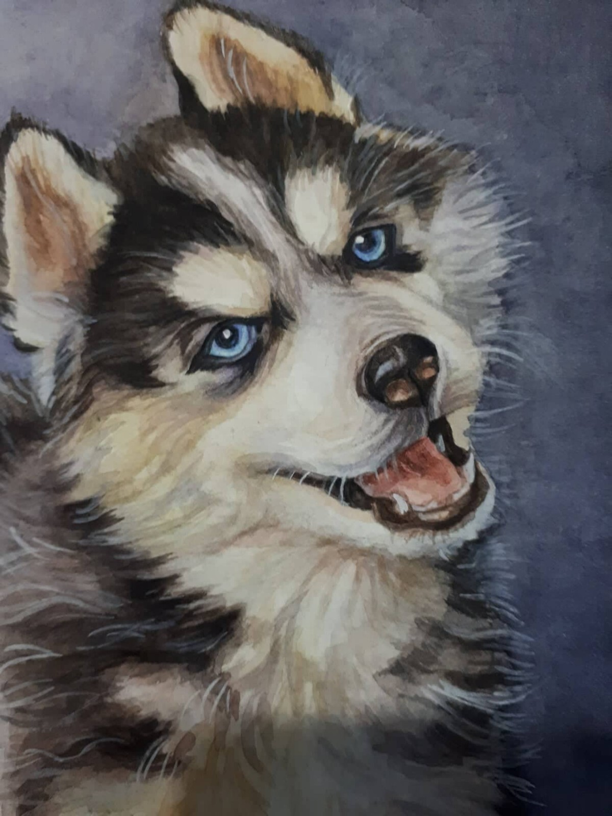 Custom watercolor Pet Portrait from Photo A4 8×11.5″ Realistic Personalised art
