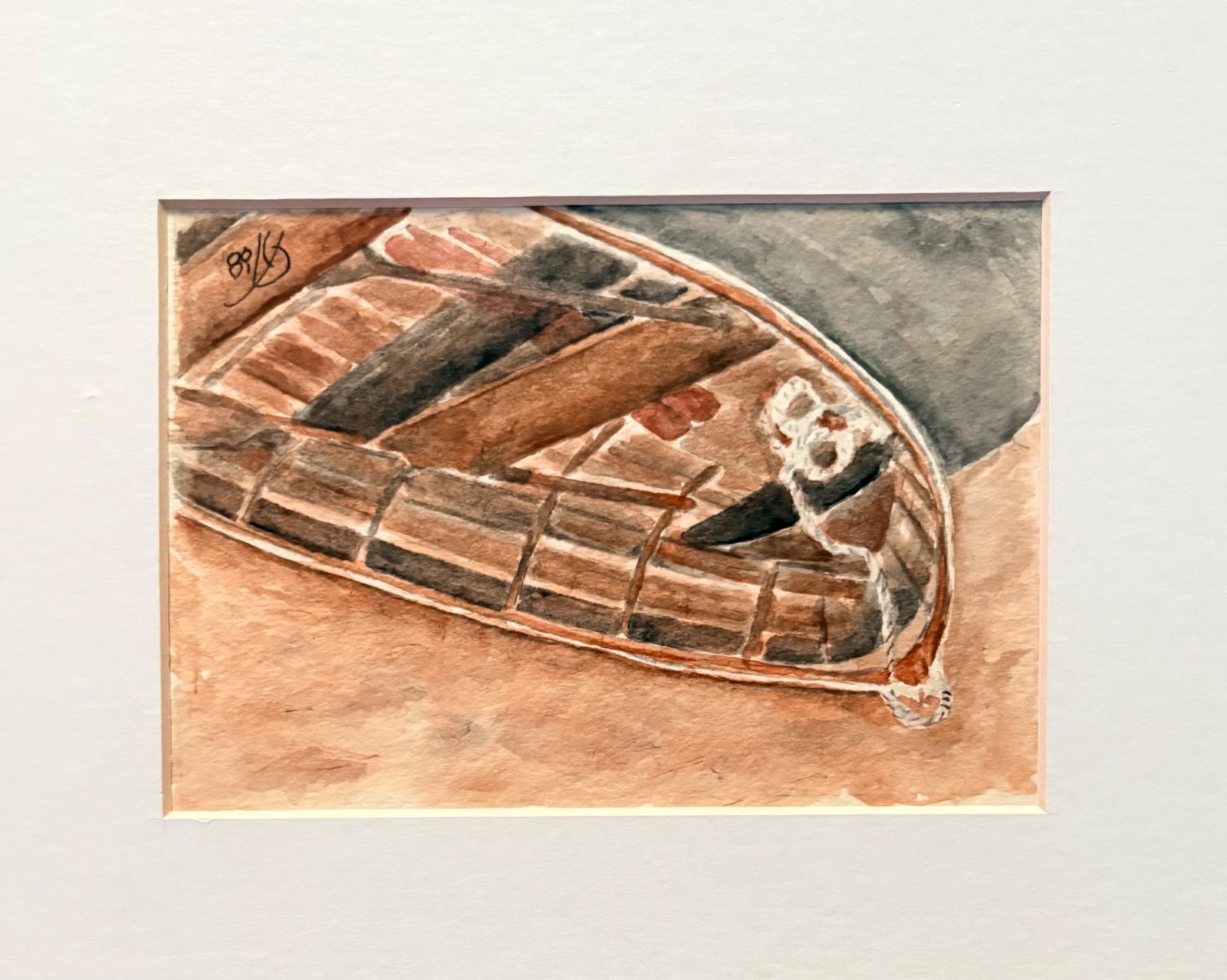 Boats Lighthouse Original artwork Signed Watercolor Paintings 10″x8″