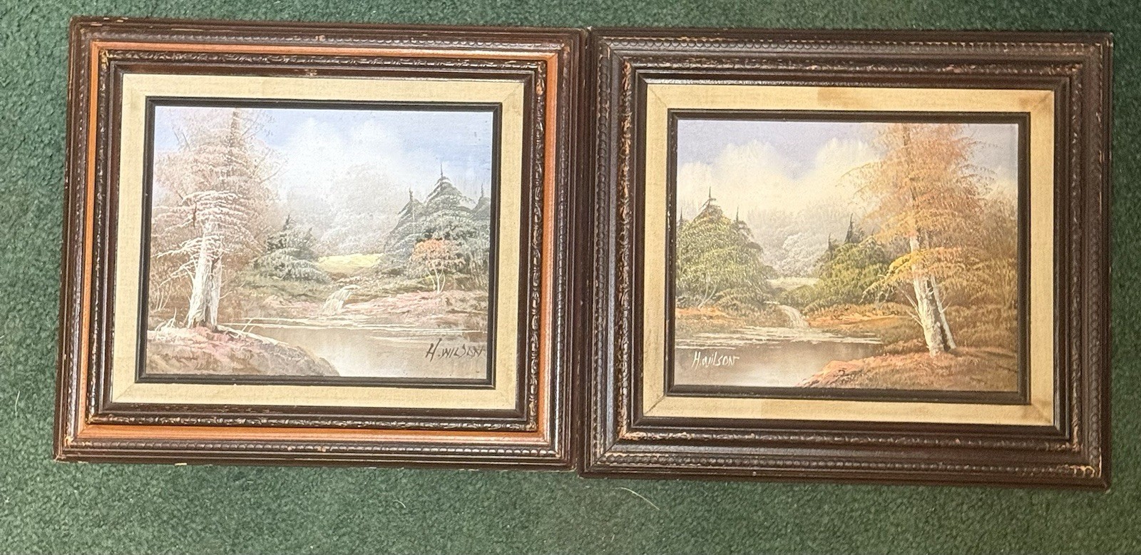 Set Of 2 8×10 Vintage Landscape Paintings (H. Wilson)