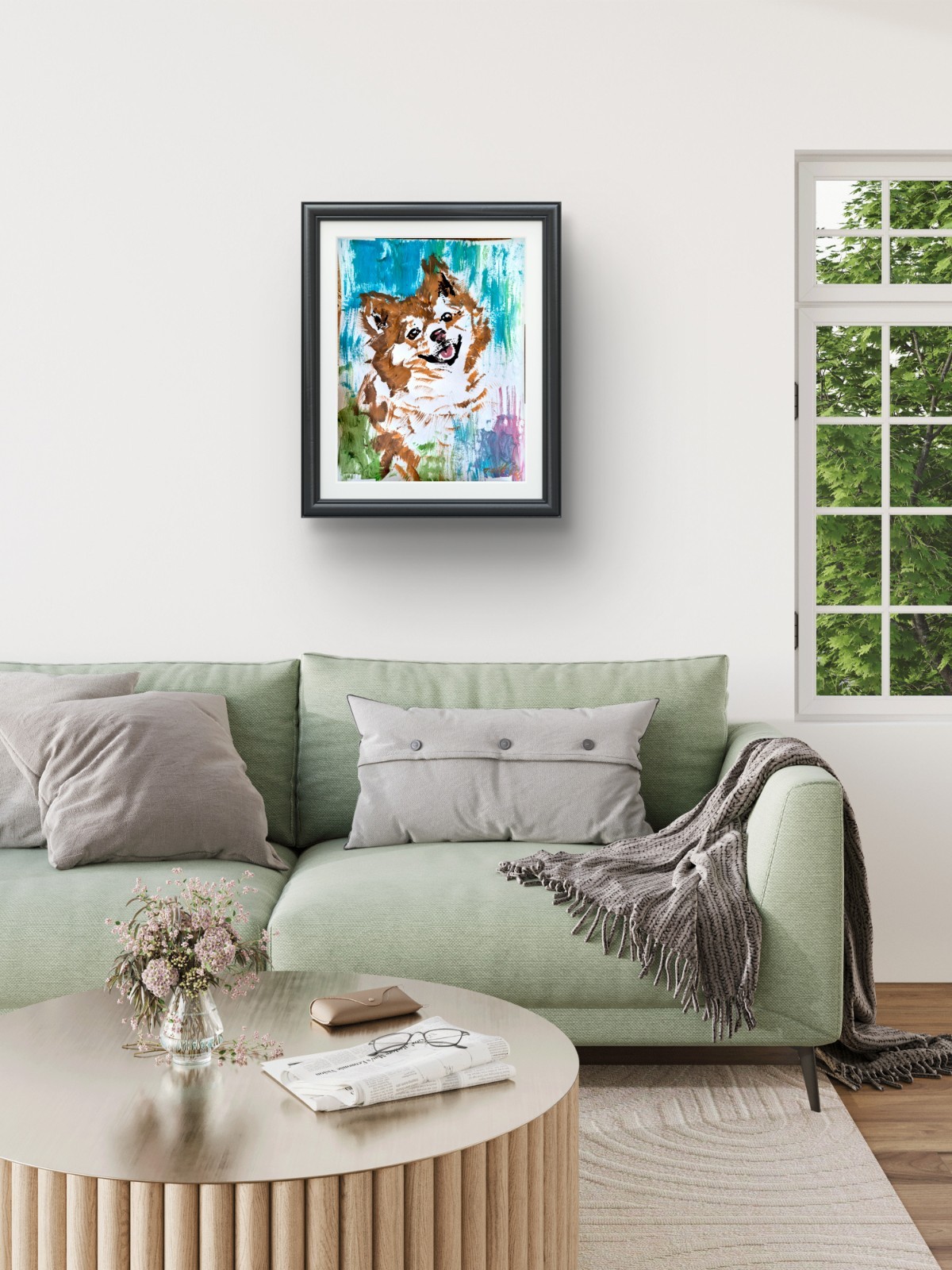 Original Expressionist Pet 11×14 Signed Acrylic Paper Art Multi Color Decor P093