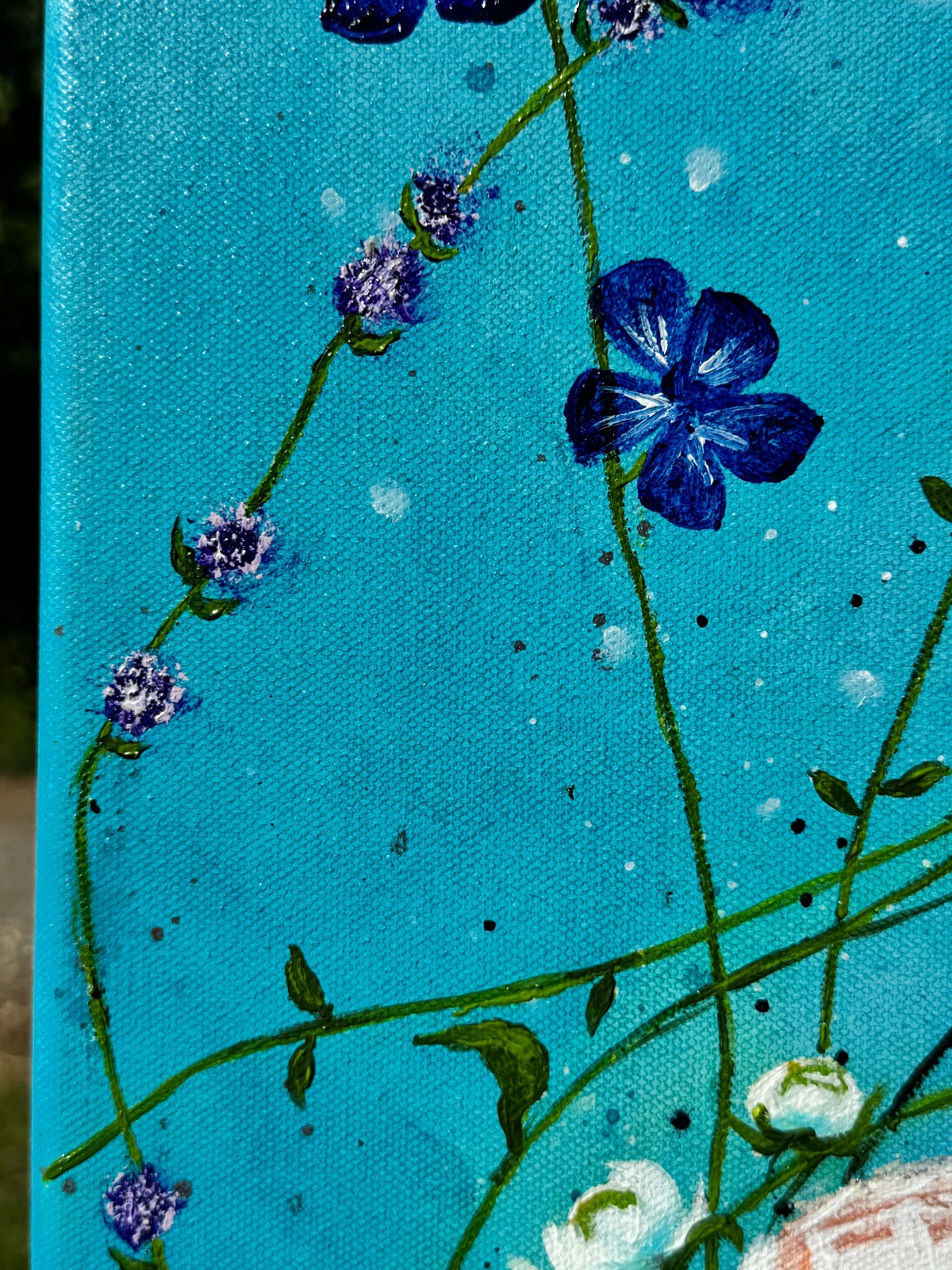 Floral Canvas Painting of Flower Art Floral Artwork Flower Painting Canvas