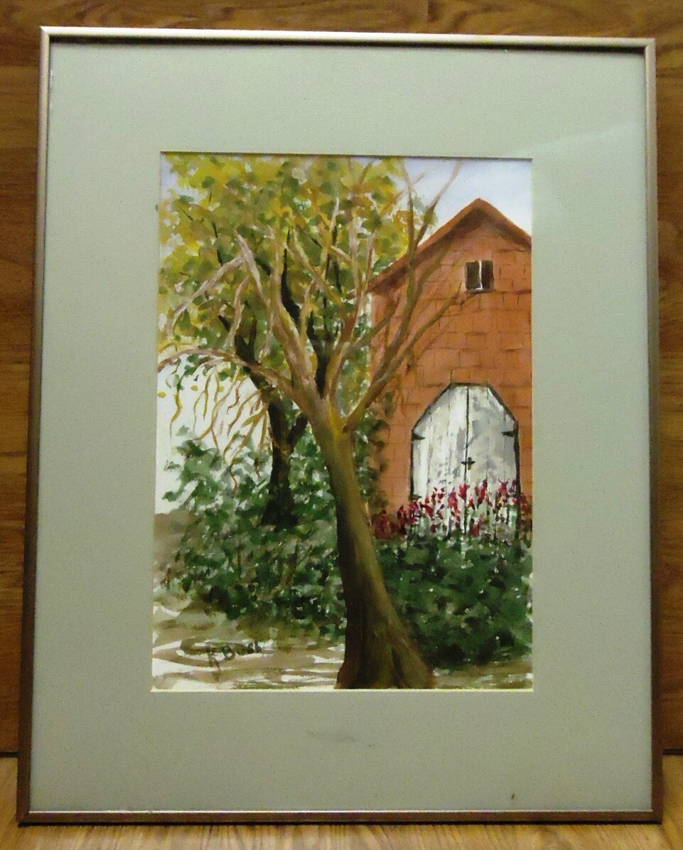 Kay Bush Framed Water Color Painting 20-1/2-in x 16-1/2in