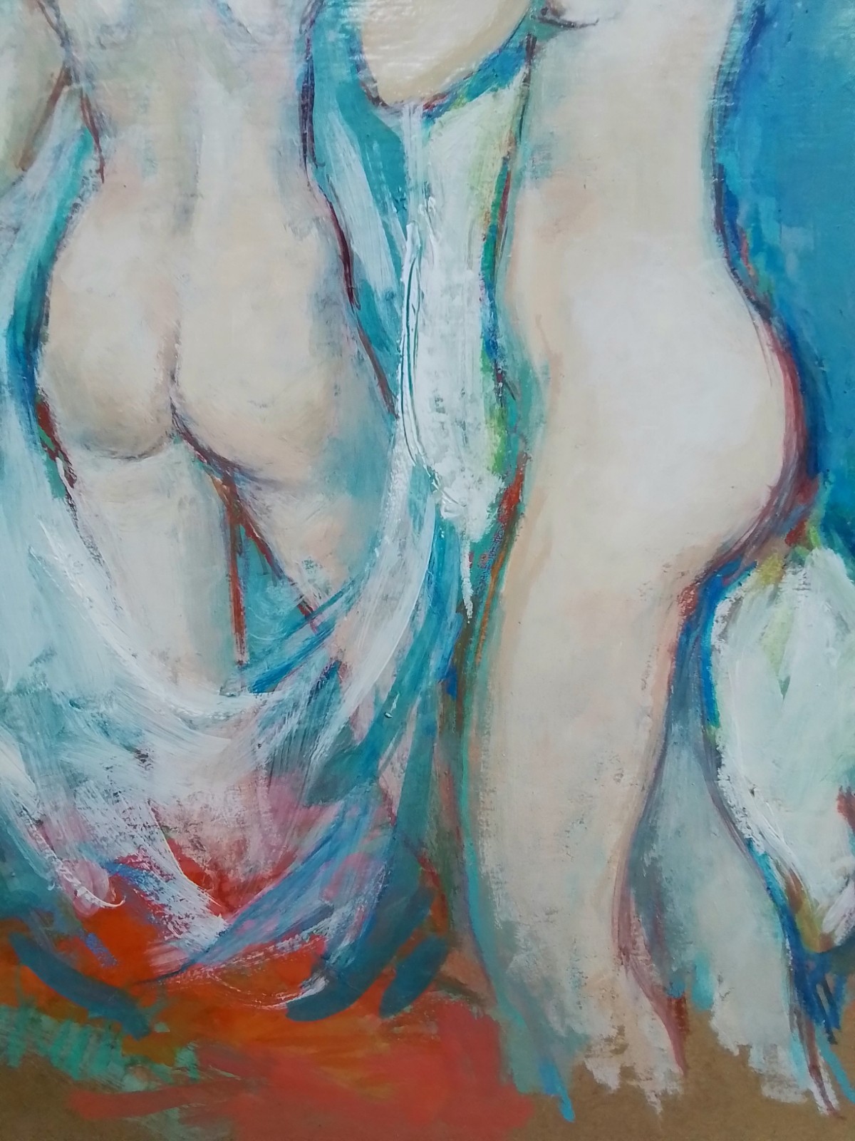 VINTAGE NUDE YOUNG WOMEN PAINTING~JAN DE RUTH~CZECH REPUBLIC/NY ARTIST-LOOK !