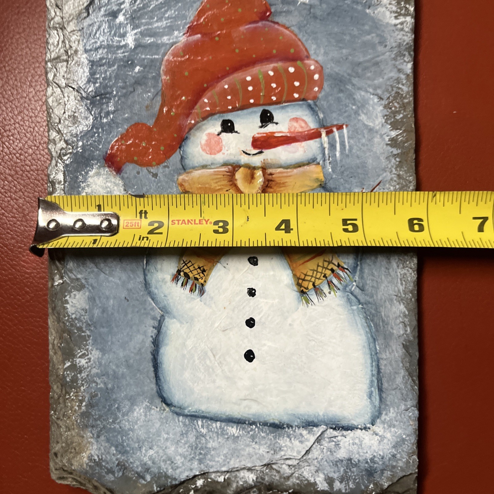 Snowman Painting On Slate