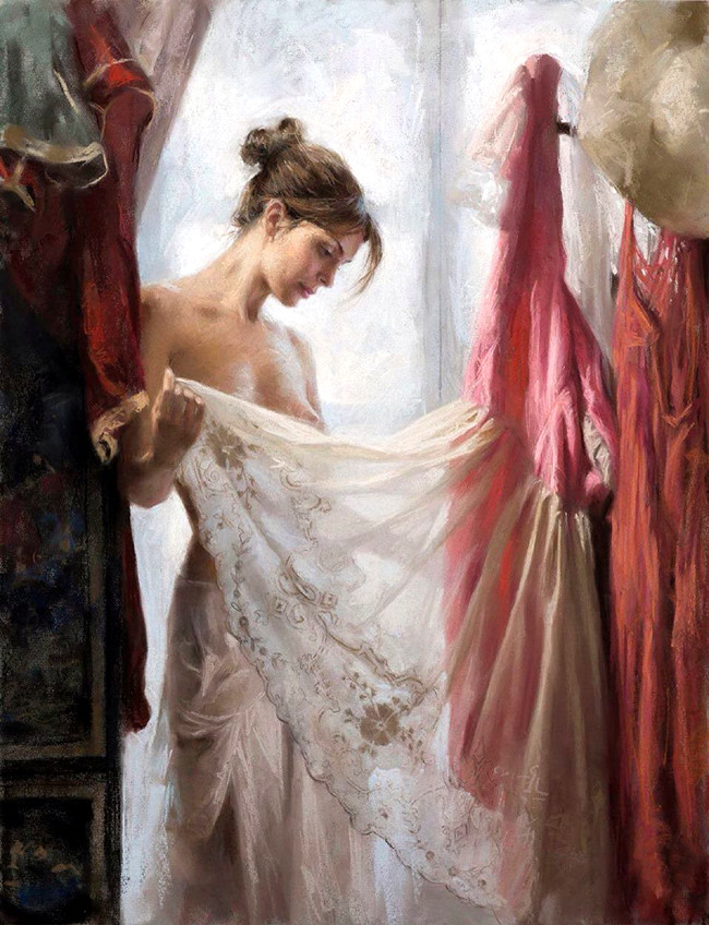 Nude Girl after the bath Oil Painting Giclee Art Printed on canvas L2040