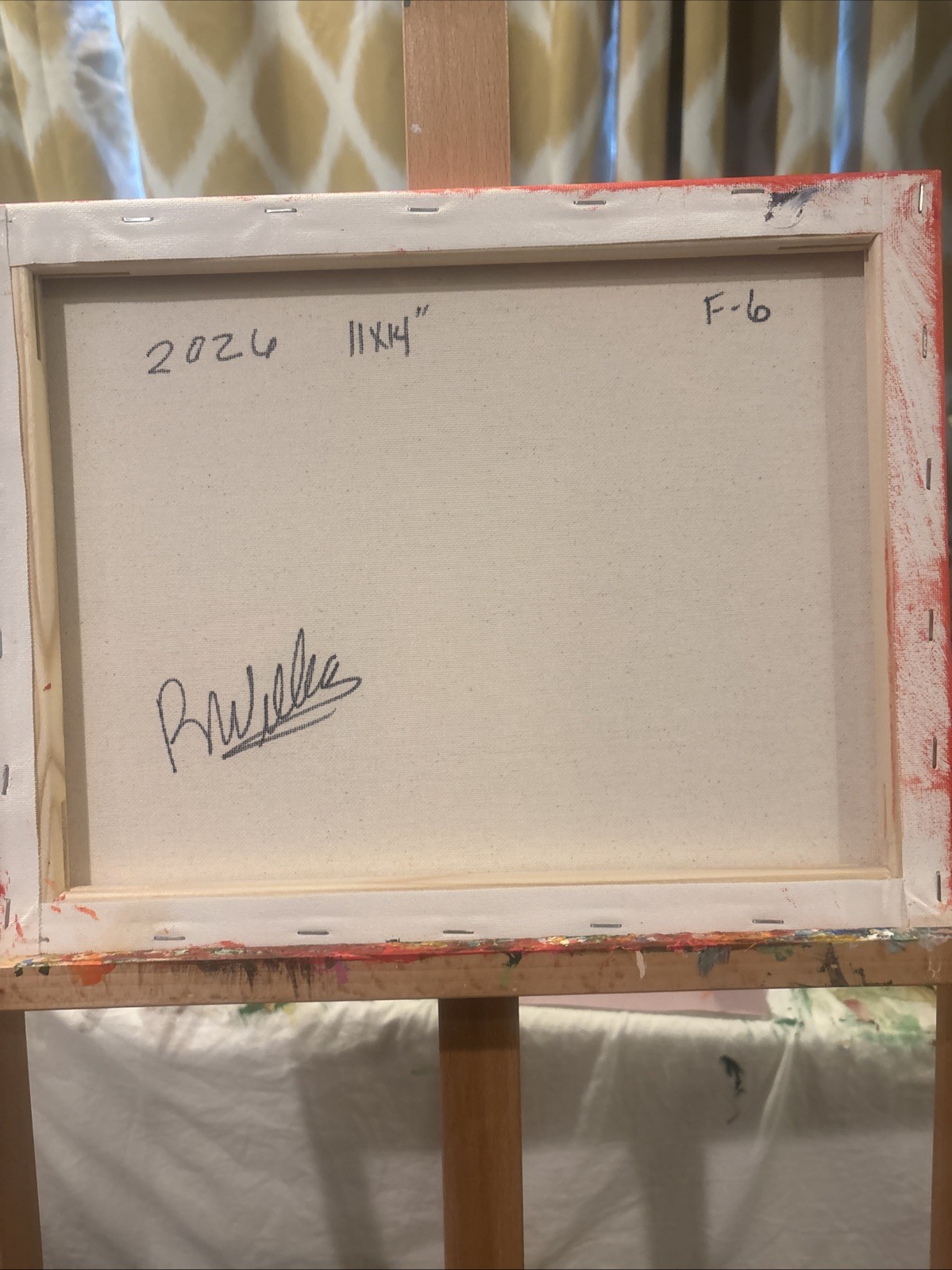 UNFRAMED Abstract painting on Сanvas wall-art signed Down To Earth Brand New