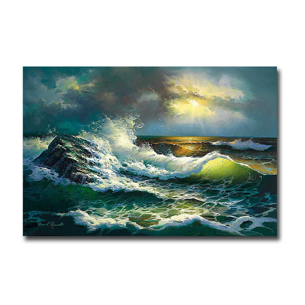 Ocean Waves by Diane Romanello Gallery-Wrapped Canvas Giclee Art (30 in x 45 in)