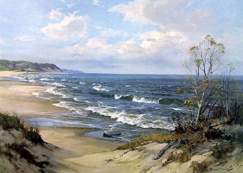 Seascape Beach Sea Wave Landscape Hand Painted Oil Painting Repro Wall Art
