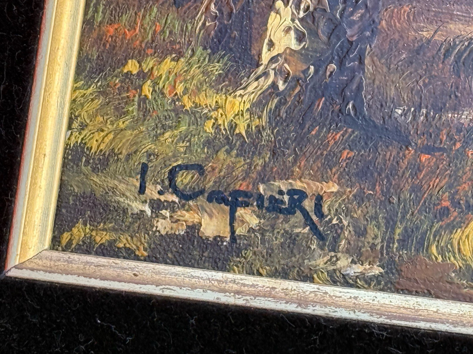 Lot 2 – I. Cafieri HAND-SIGNED Original Oil Painting Vintage Nature 15” X 13”