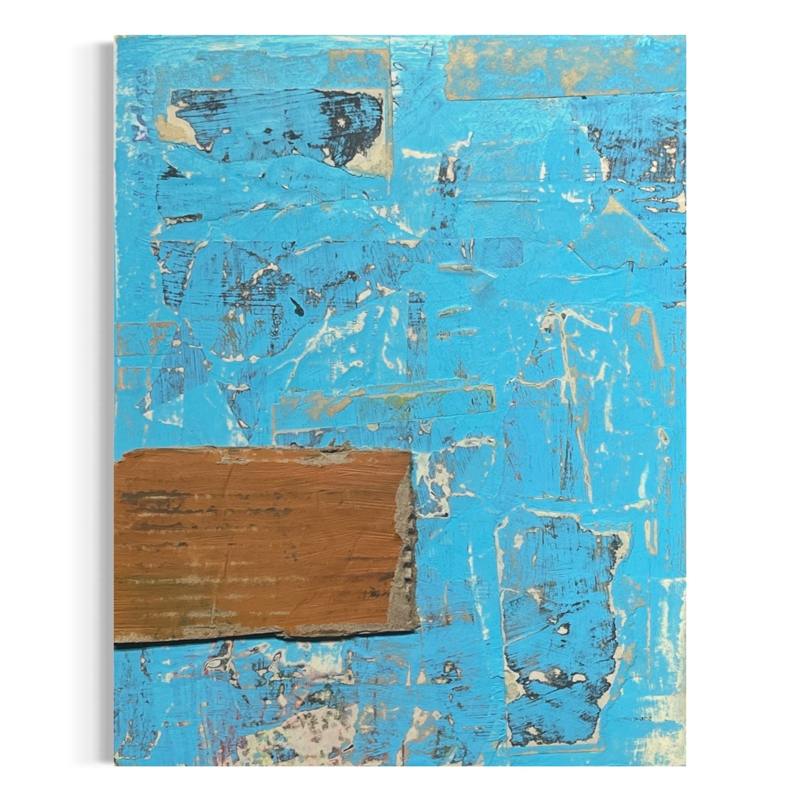 Original Mixed Media Abstract Art Collage Painting 9×12 “Chide”