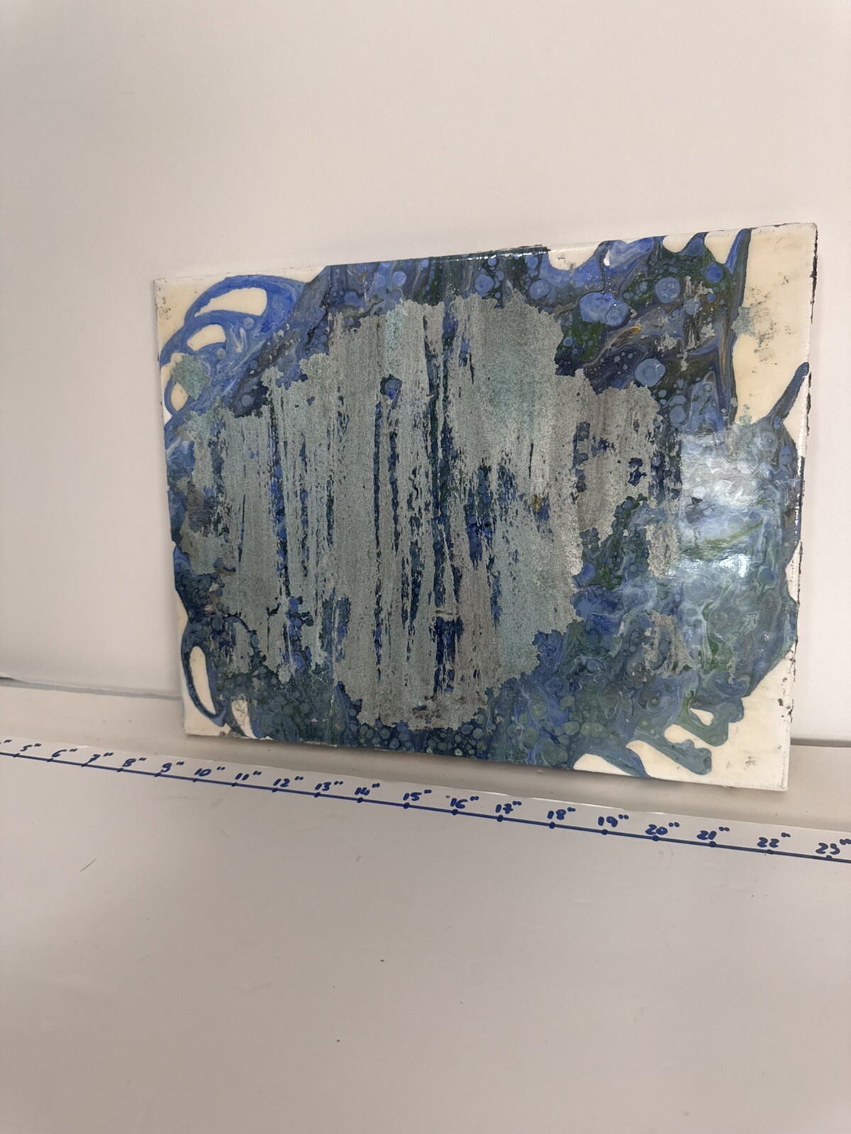 Vibrant Abstract Acrylic Pour Painting – Modern Wall Art – Resin Coated