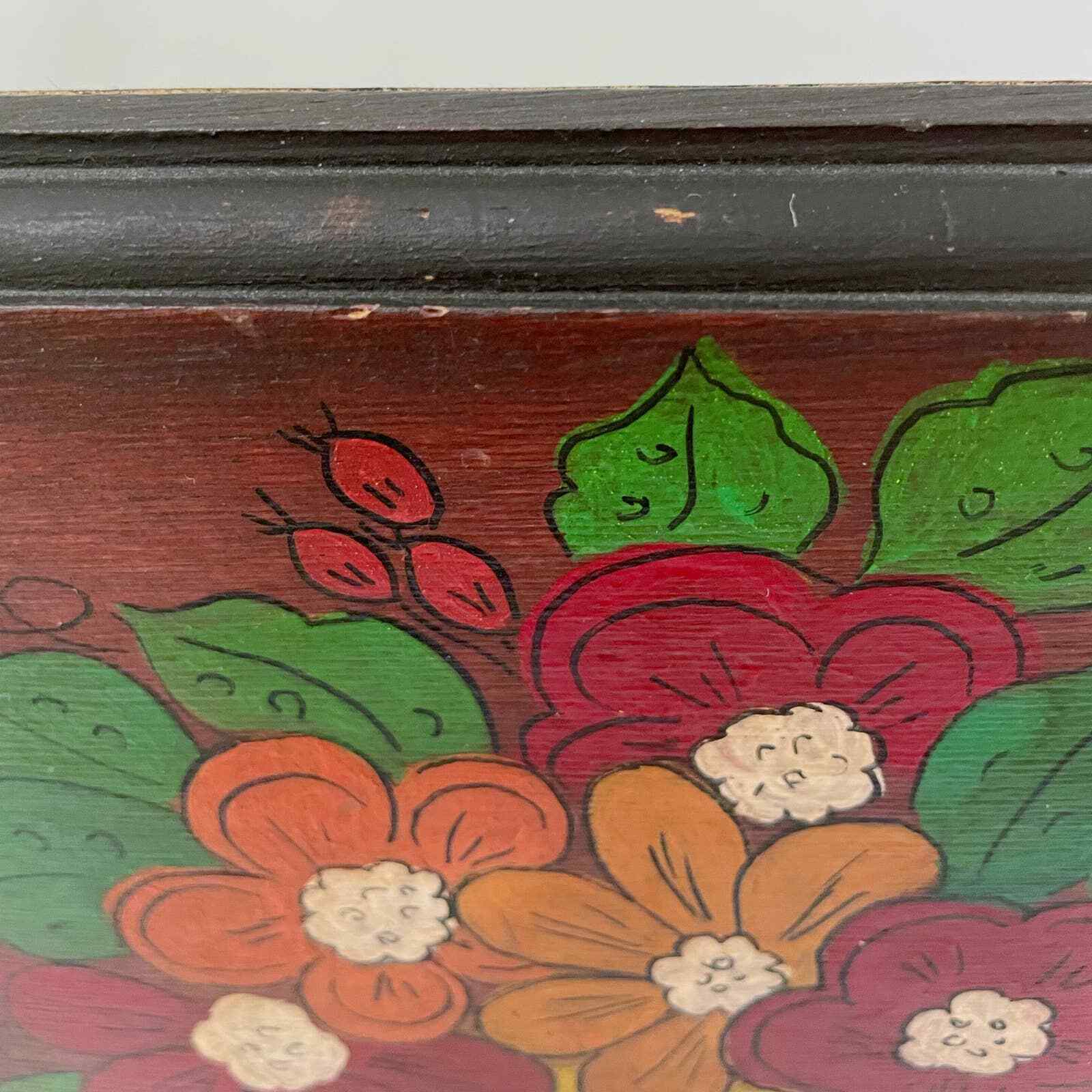 Vintage Original Painting Basket of Flowers