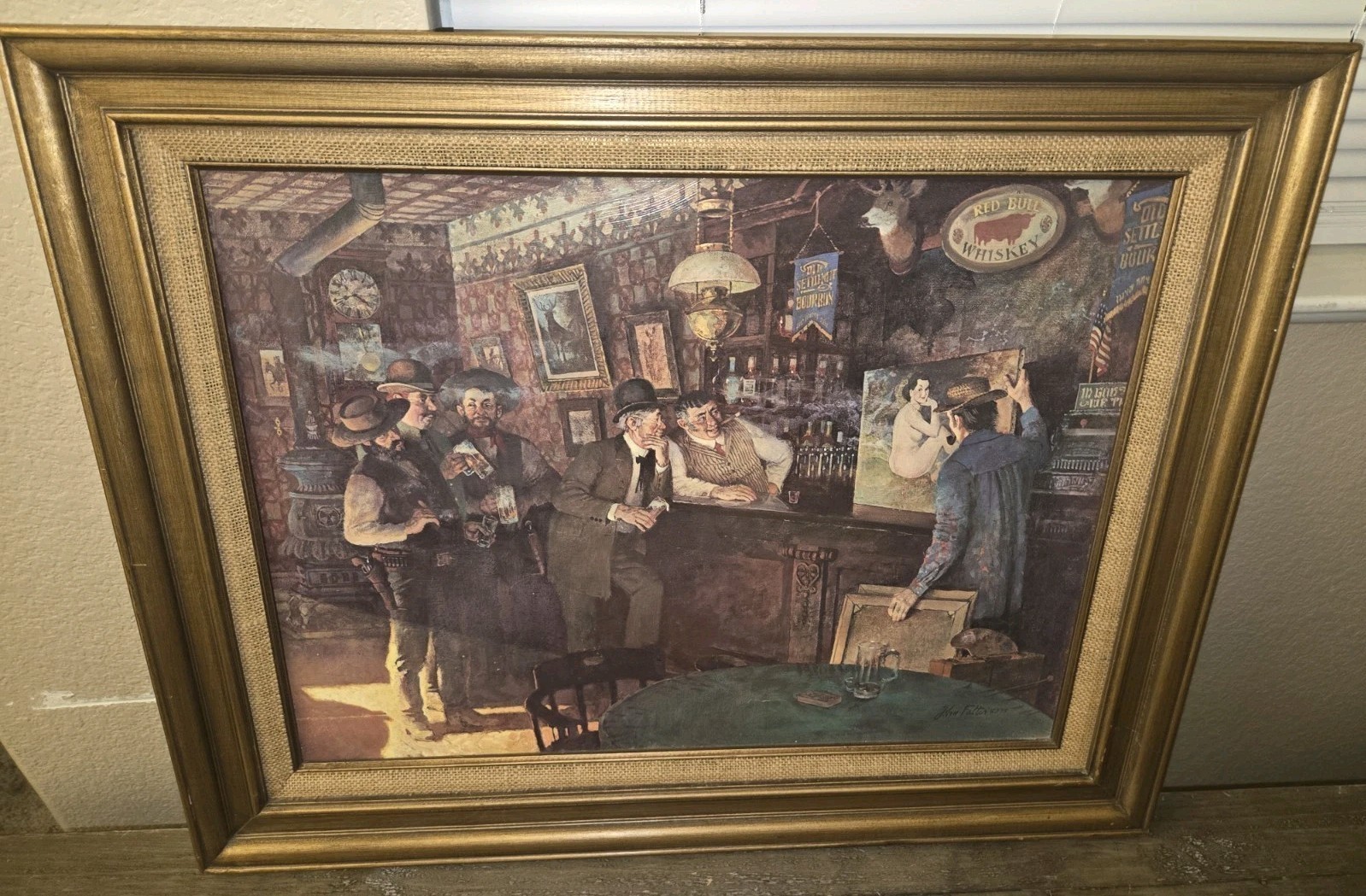 Vintage – # 24 – John Falter 1975 Western Oleograph Oil Painting 30”x24”