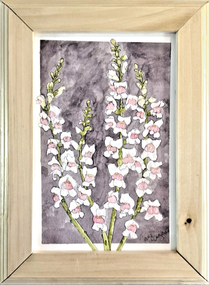 Original Watercolor Painting – Pink Floral Art – Framed Botanical Art Decor