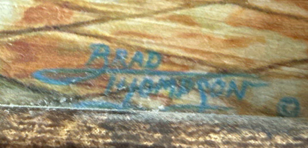Brad Thompson Cafe du Monde Hand Painted Wood Relief Cityscape Framed