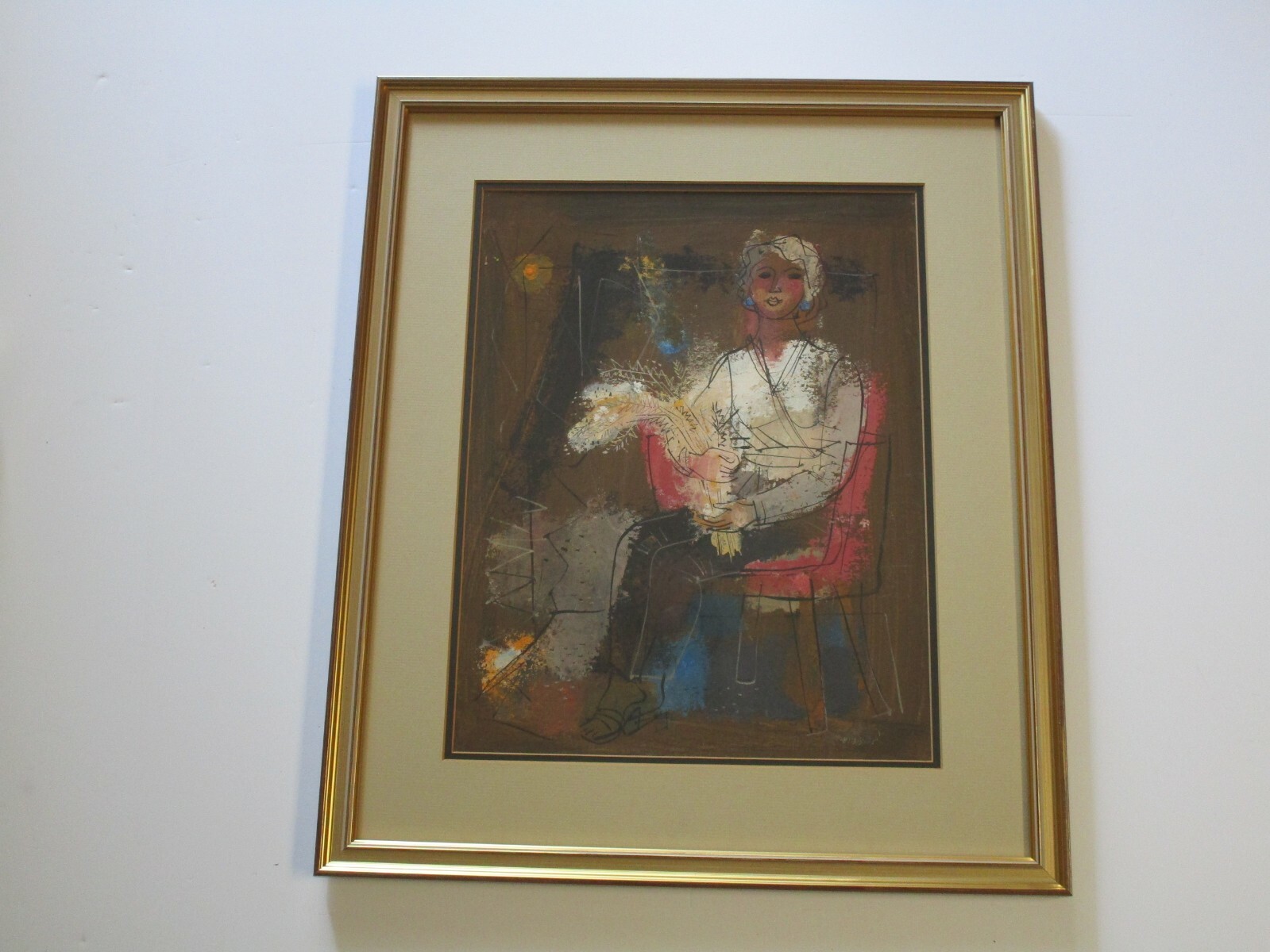 FORREST HIBBITS PAINTING ABSTRACT CUBISM LEGER STYLE EXPRESSIONISM MODERNISM
