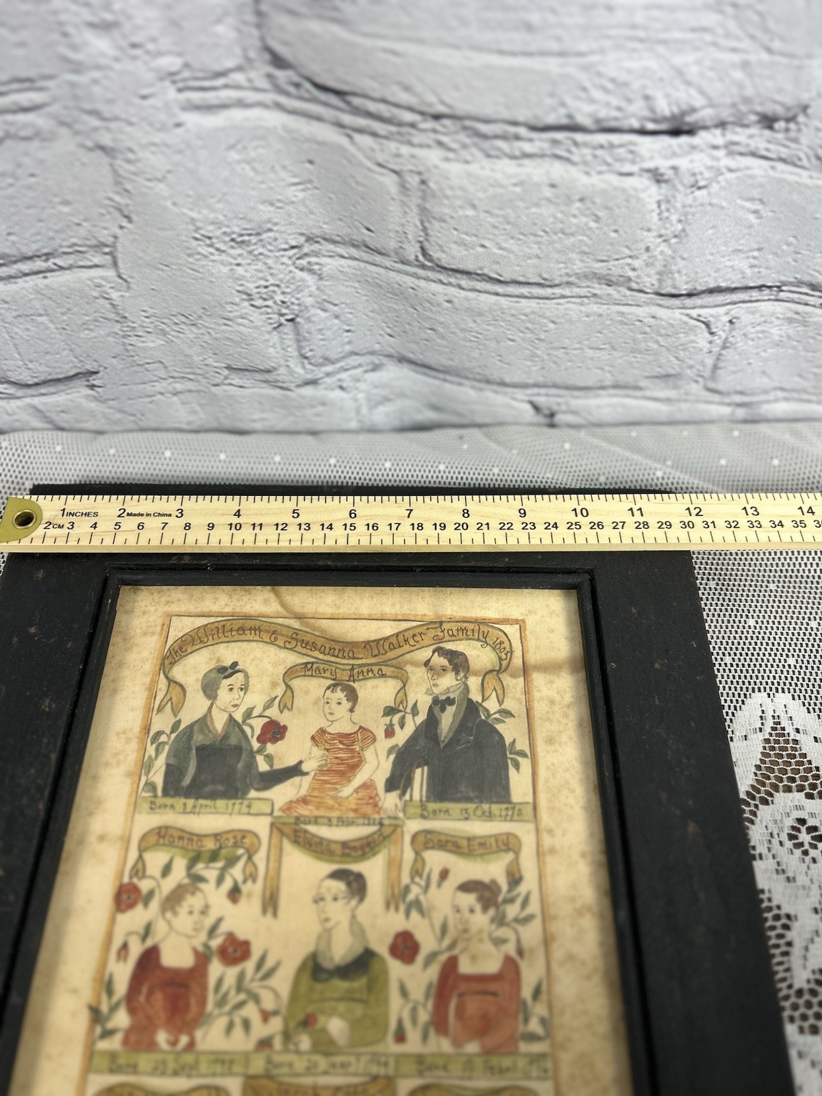 Jacquelyn Jackie Trone Folk Art Walker Family Registry Fraktur Watercolor
