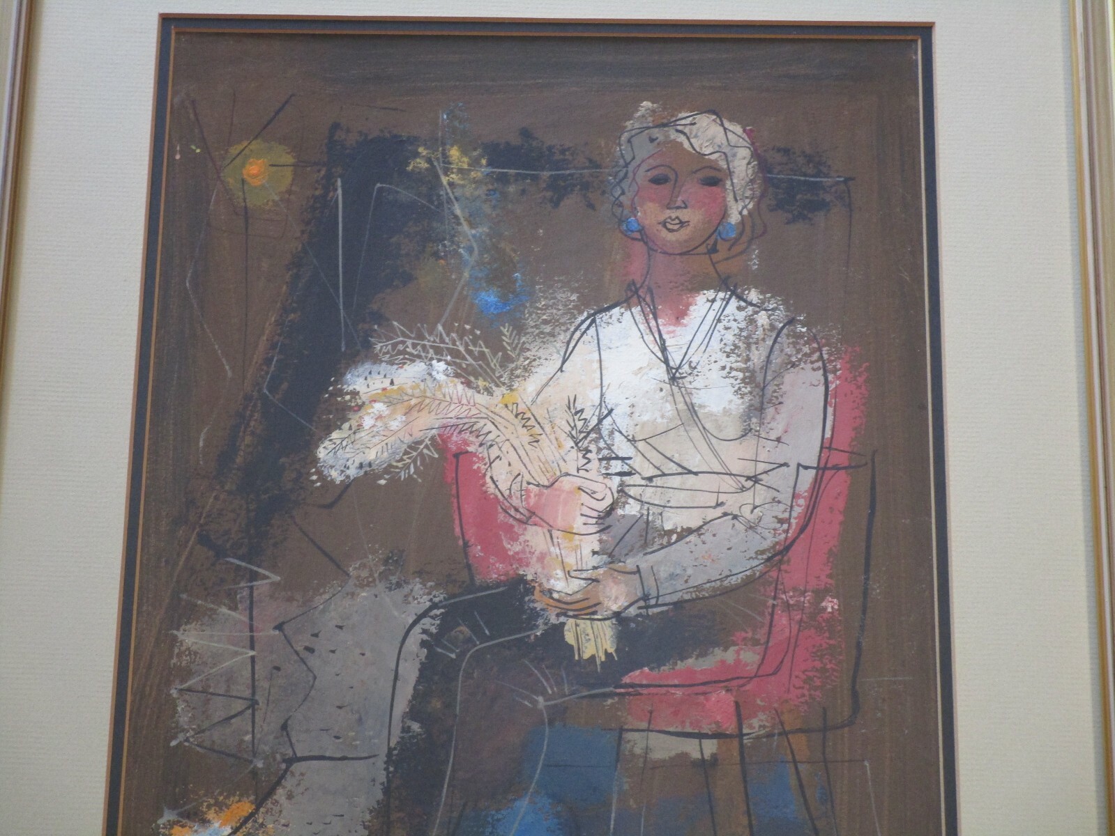 FORREST HIBBITS PAINTING ABSTRACT CUBISM LEGER STYLE EXPRESSIONISM MODERNISM
