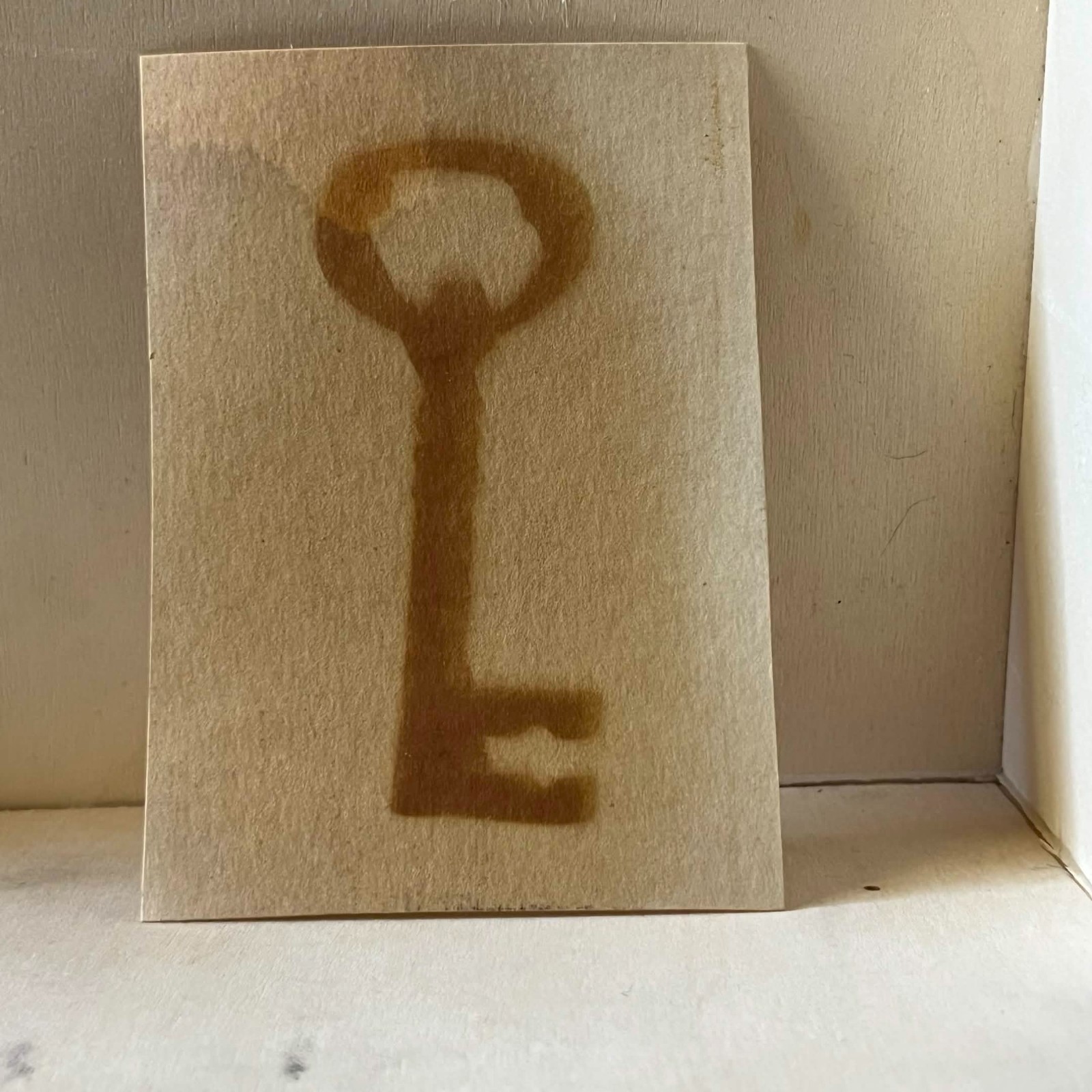 ACEO Original Art Card 2.5 x 3.5 anthotype mini painting keys