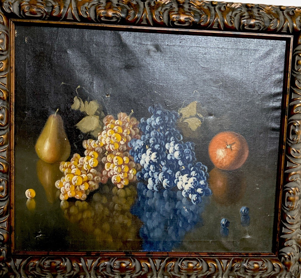 J Ros Signed Still Life Oil on Canvas 26.5”x23” Framed Beauty Of Natures Bounty