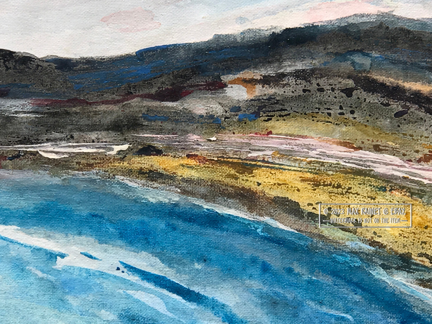 Rincon Surf + Sky 2021 C Peterson * Original Painting * Seascape Ventura Beach