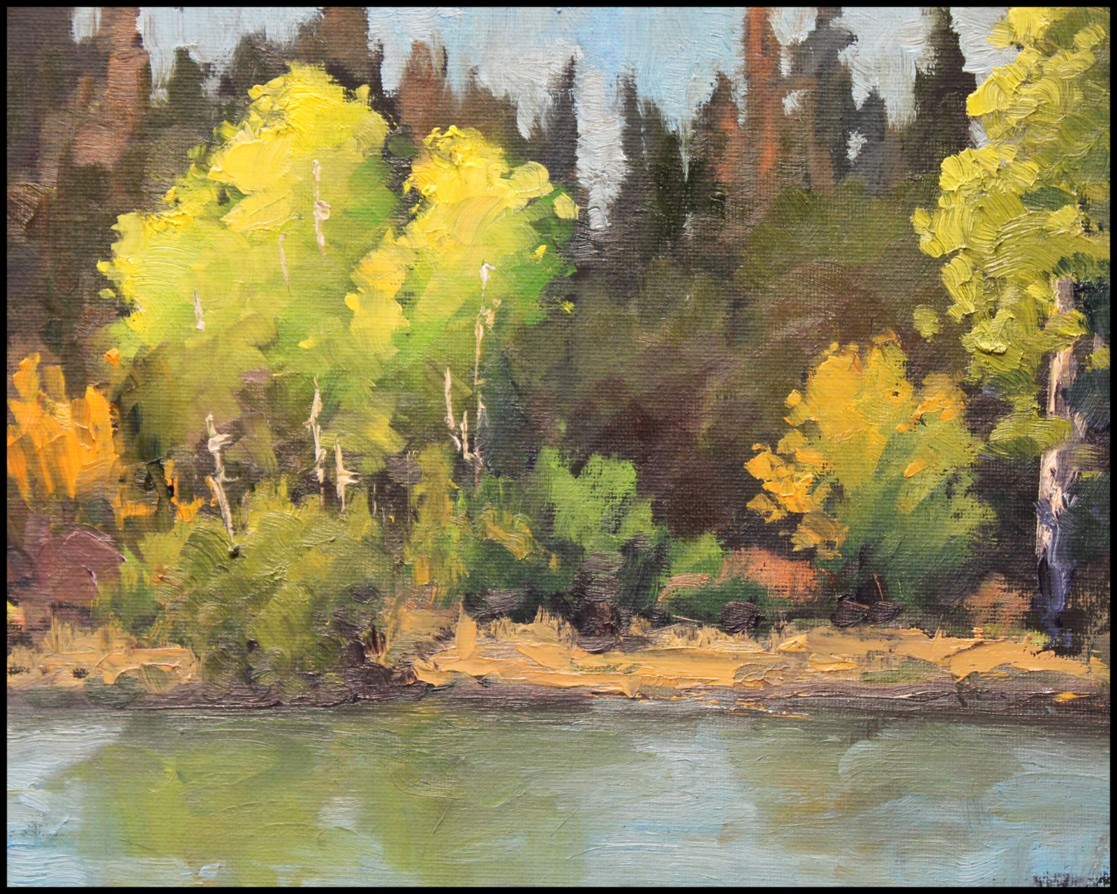 Jeff Love Art Original Oil Painting en Plein Air Durango Colorado Haviland Lake