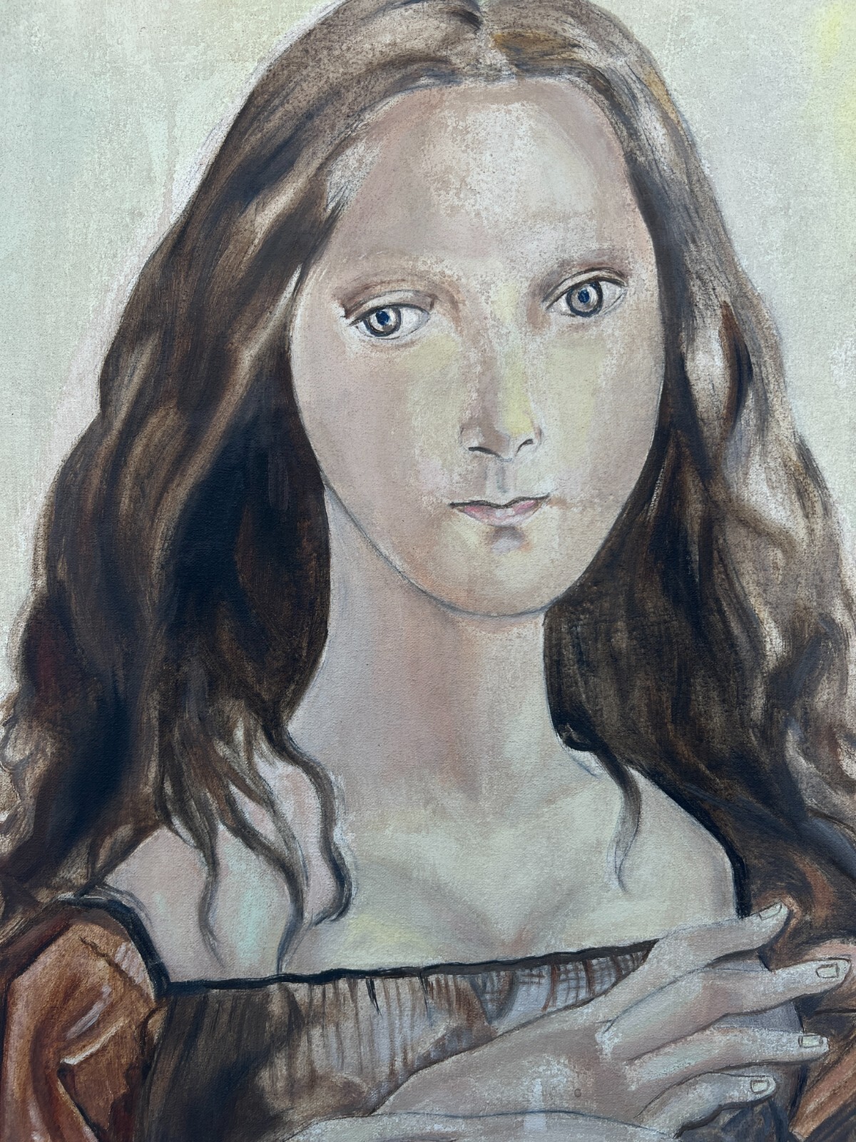 Tsuguharu Foujita Oil Painting on canvas, Signed and stamped 20 x 28 in.