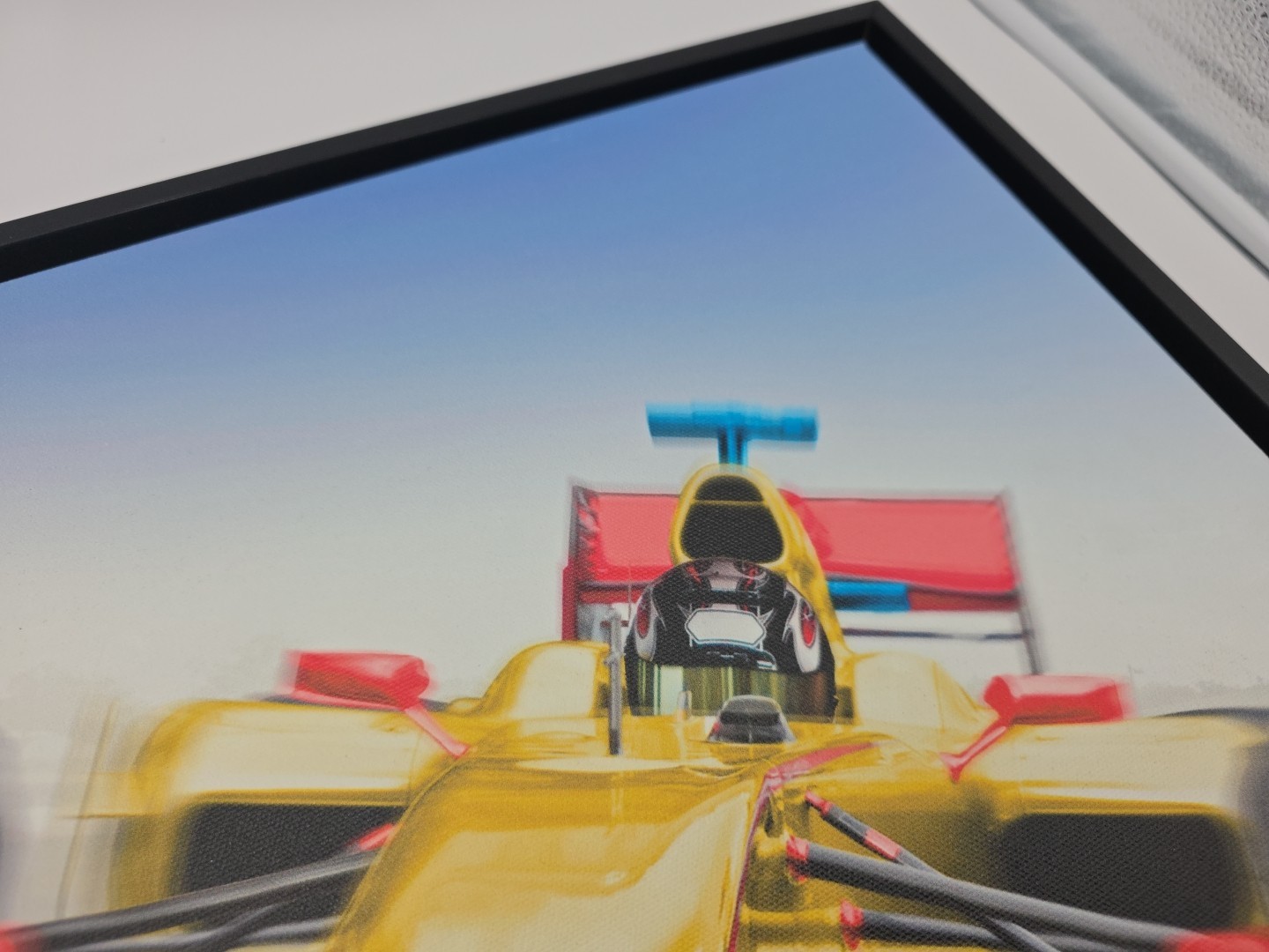 Formula 1 Inspired Painting. Acrylic On Canvas Framed Art. 21.5in. X 19.5in.