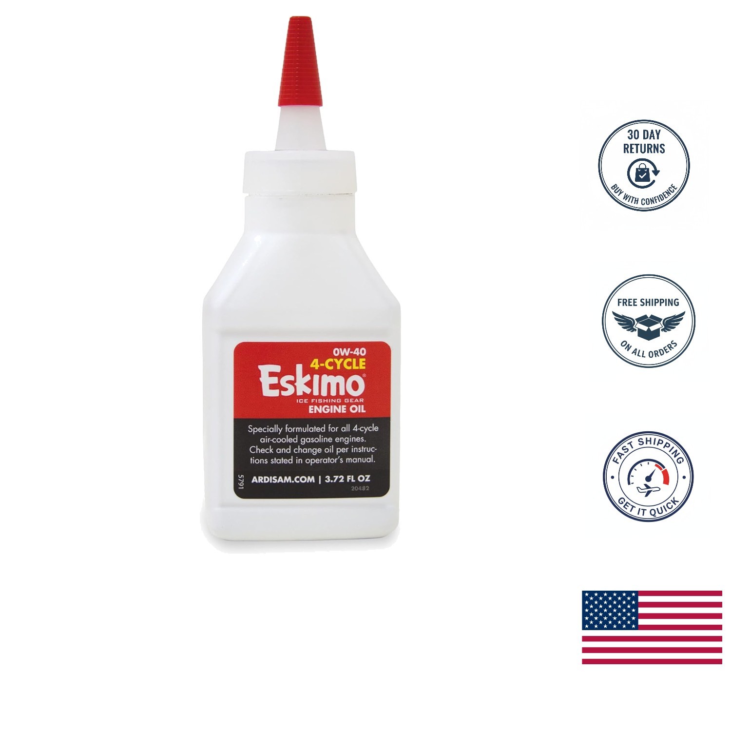 Universal Fit Eskimo Engine Oil – 3.72 oz Low-Emission Formula for Snowmobiles