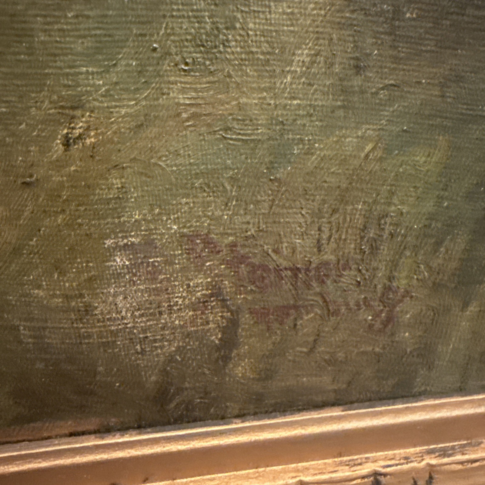 Antique German Oil Painting “Motiv aus Hofwalde bei Bramfeld” Steiner? 25”
