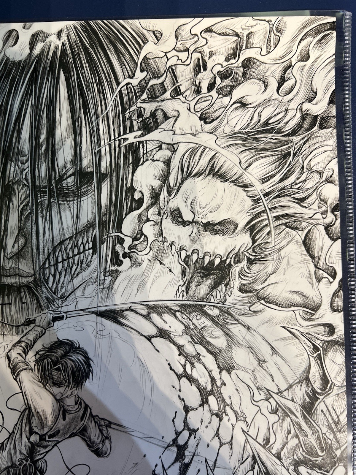 Levi Ackerman Original Comic Art Attack on Titan Sandra Rush Drawing Poster
